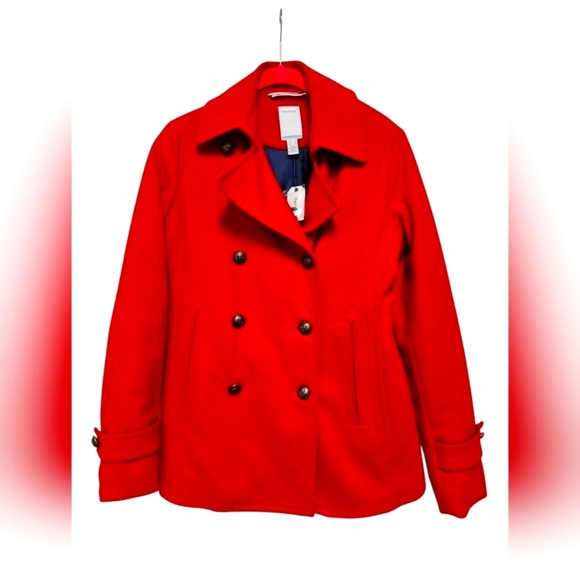 Red Nautica Double Breasted Pea Coat. - Picture 1 of 6